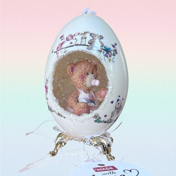 New 𝑯𝒂𝒏𝒅𝒎𝒂𝒅𝒆 Baby Decorative Goose Egg OOAK Gift - Picture 13 of 13